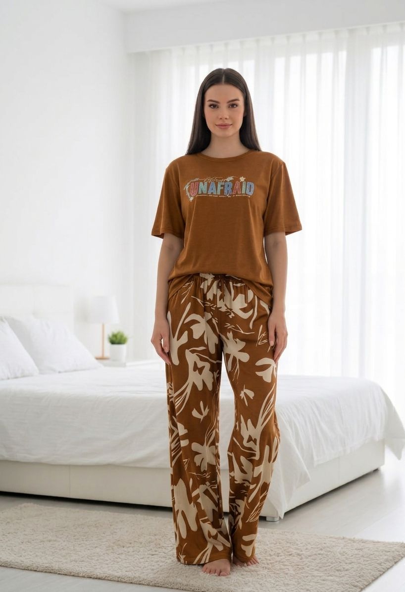 Printed T-Shirt Lounge Set - Code(1003)