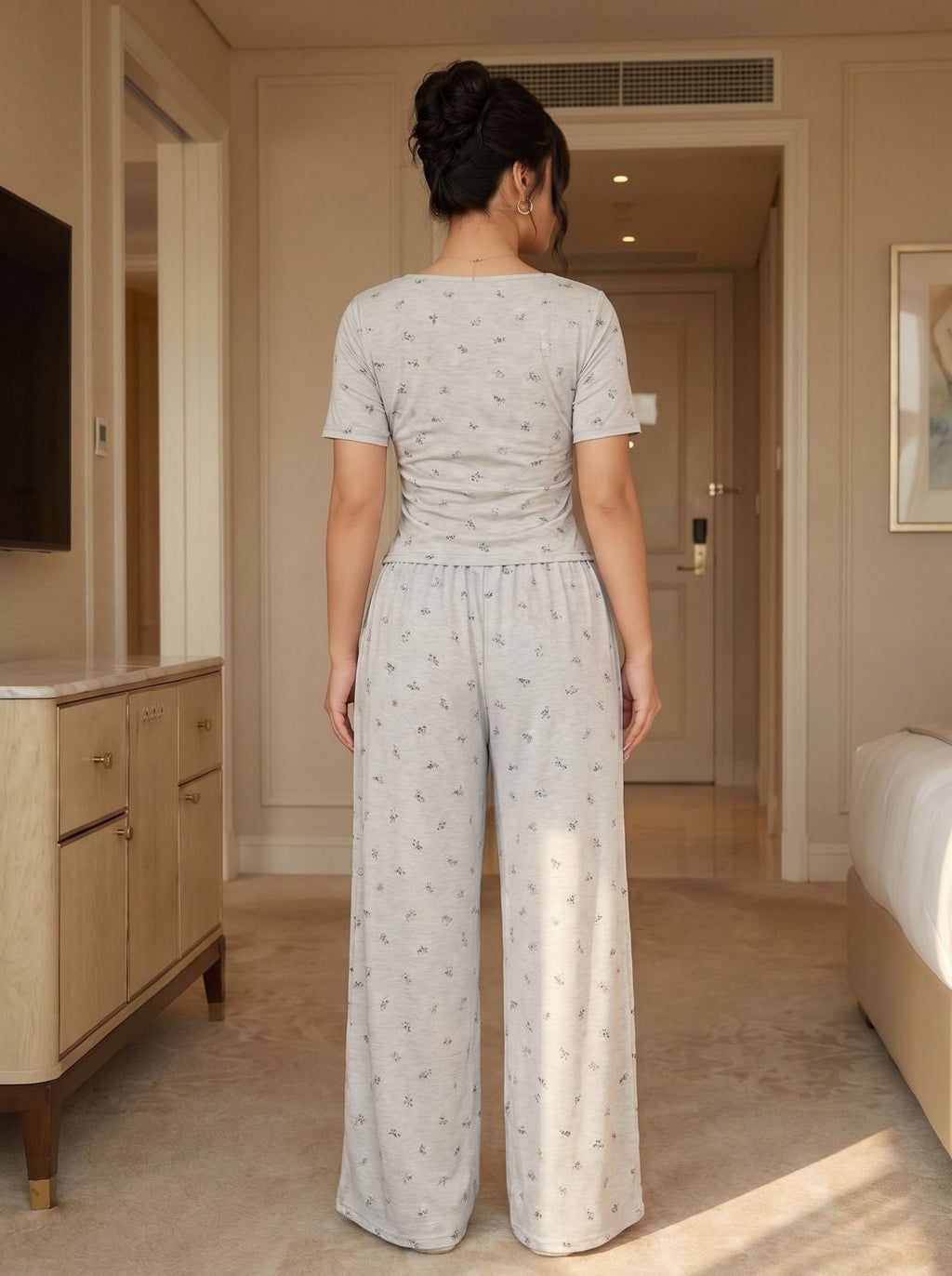 Ruched Lounge Pajama Set Code 10066