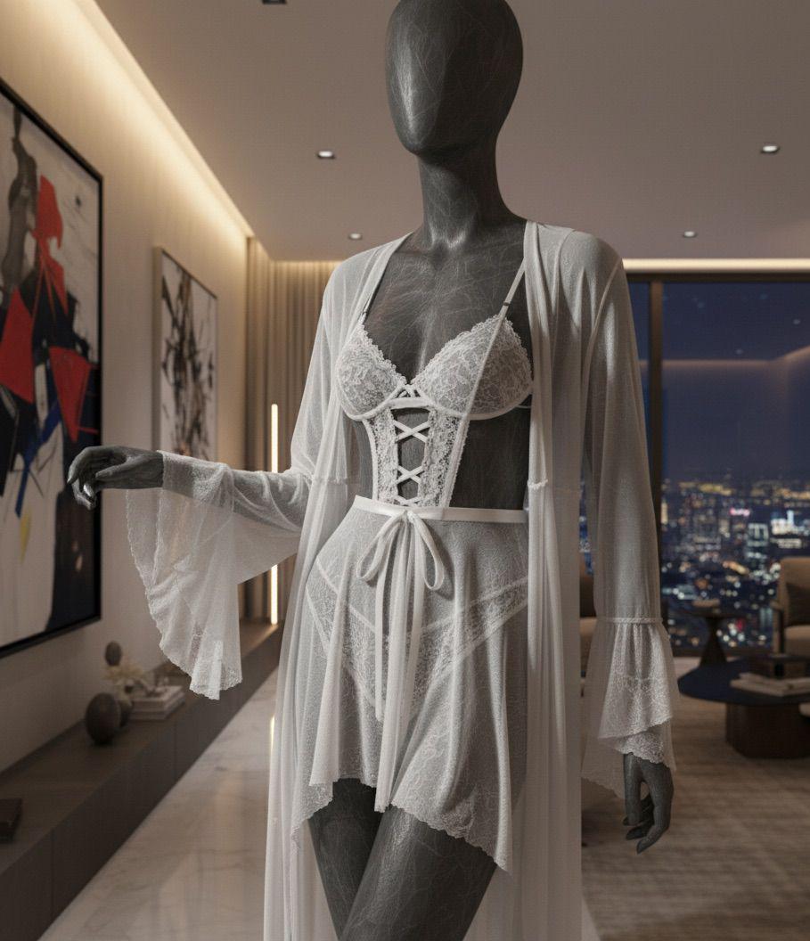 Lace Sheer Robe Set - Code(0224)