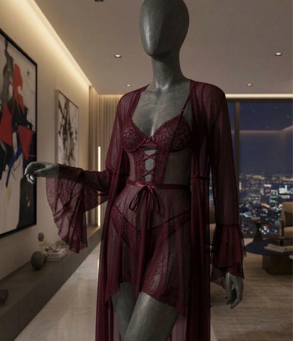 Lace Sheer Robe Set - Code(0224)