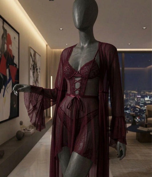 Lace Sheer Robe Set - Code(0224)