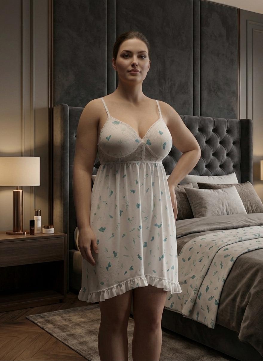 Ruffle Mesh Babydoll Dress - Code(030)