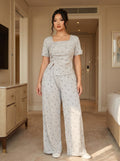 Ruched Lounge Pajama Set Code 10066