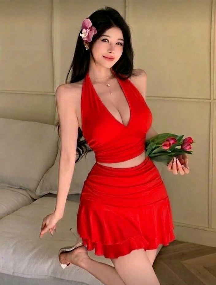 Halter Crop Top Skirt Set - Code(1417)