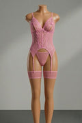 Sheer Lace Garter Lingerie Set Big Size - Code(162)