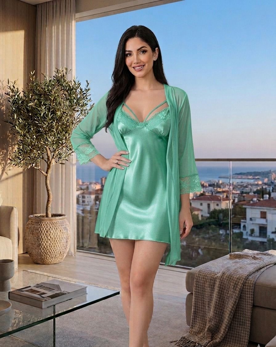 Satin Babydoll with Robe - Code(1985)