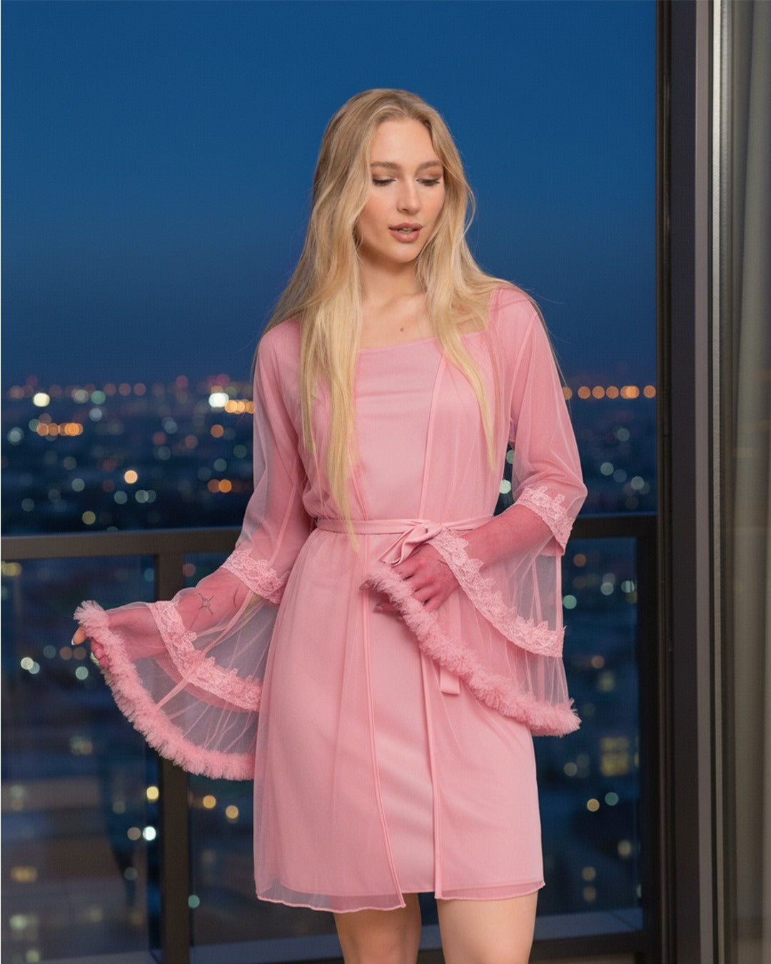Sheer Robe Nightdress Turkey - Code(238)