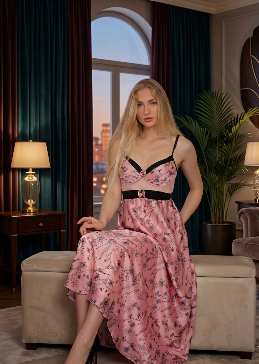 Floral Ribbon Night Dress - Code(246)