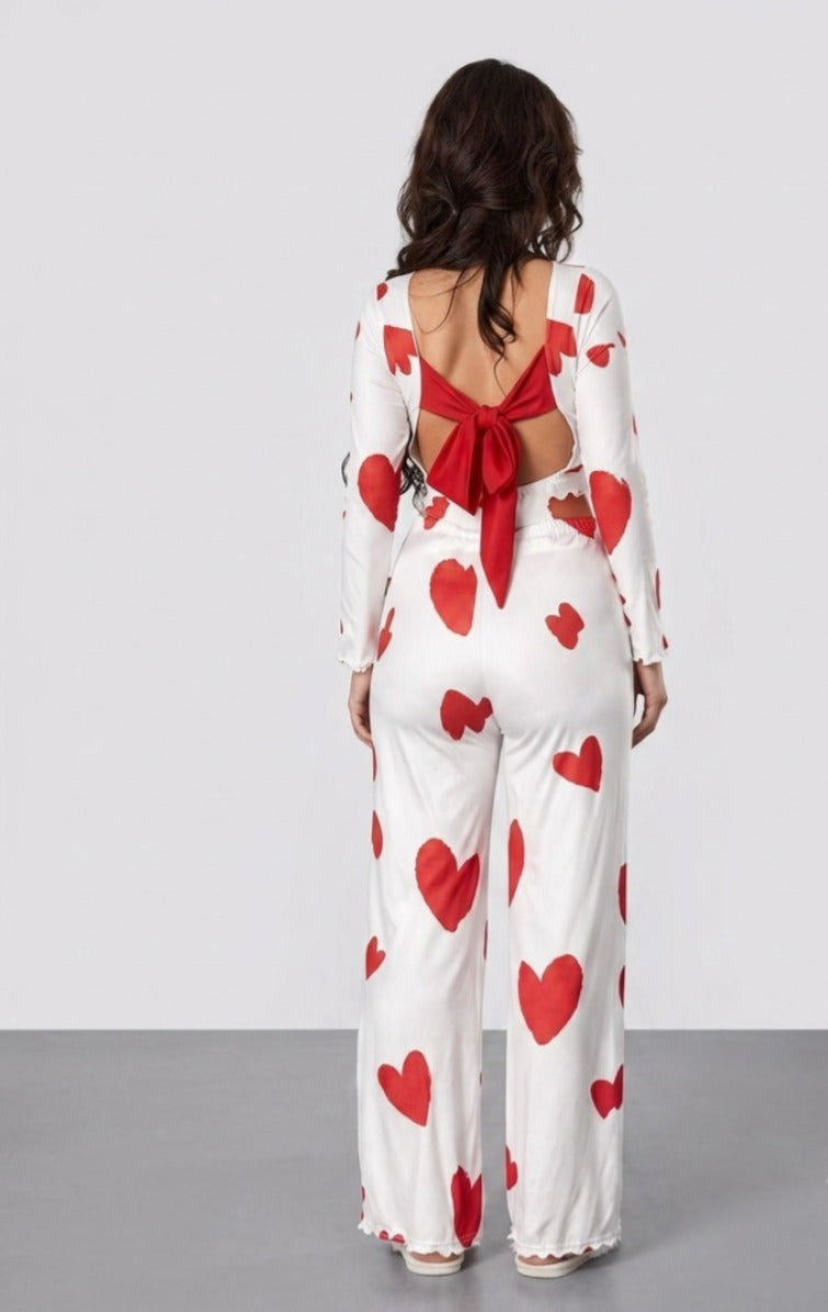 Heart Print Lounge Pajama Set Code 2405