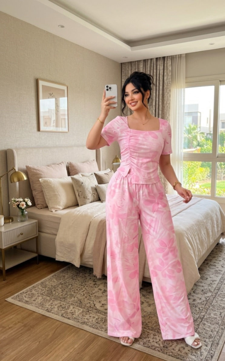 Ruched Lounge Pajama Set Code 382