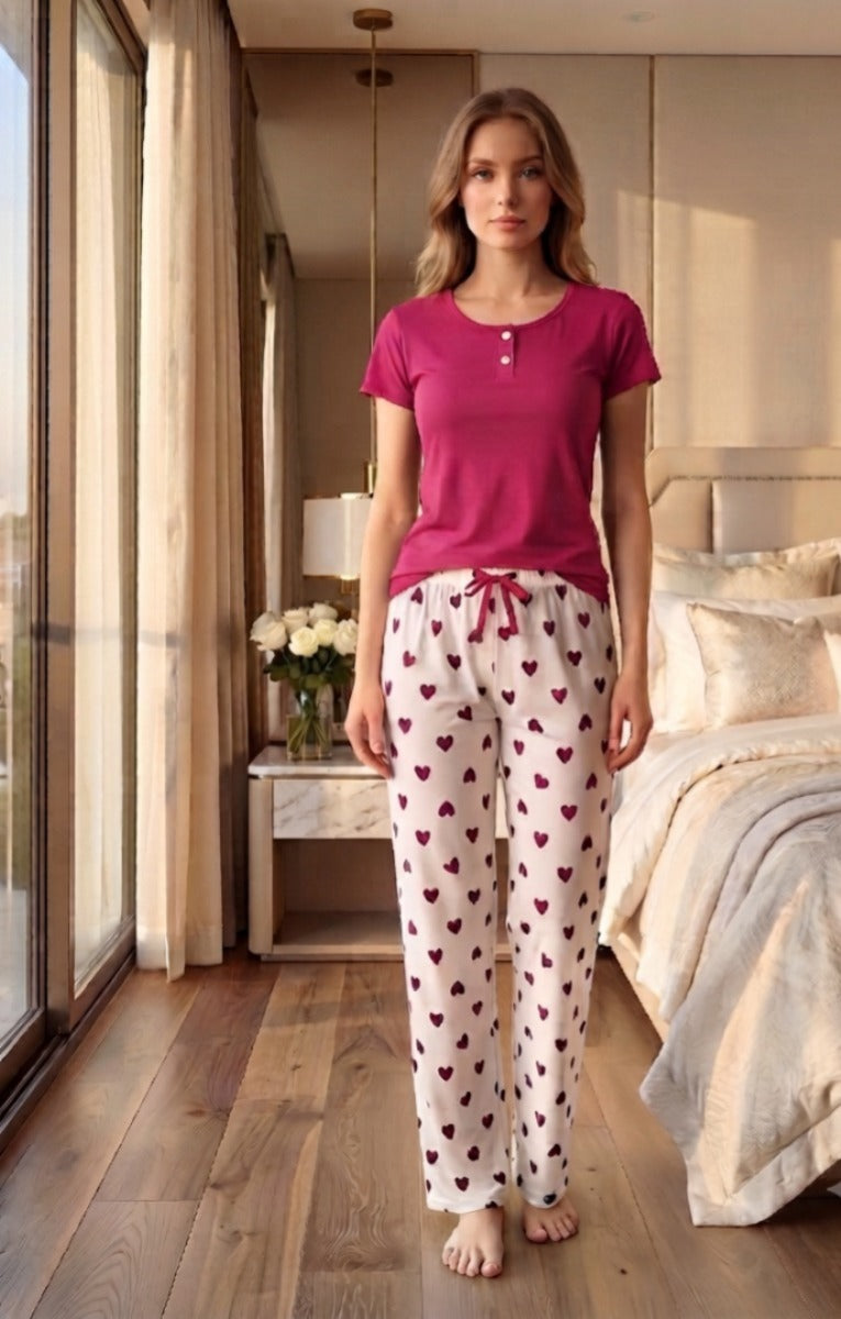 Heart Print Lounge Pajama Set Code 221