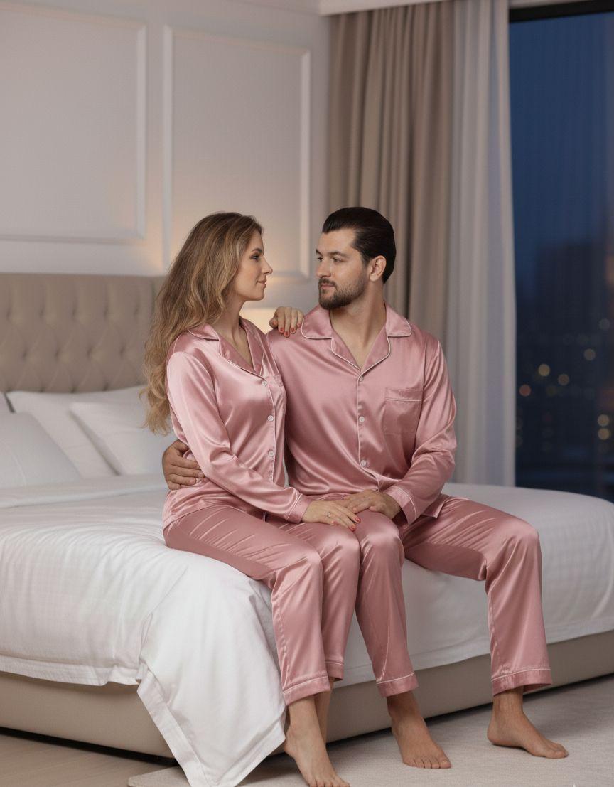 Couple Satin Pajama Set - Code 550