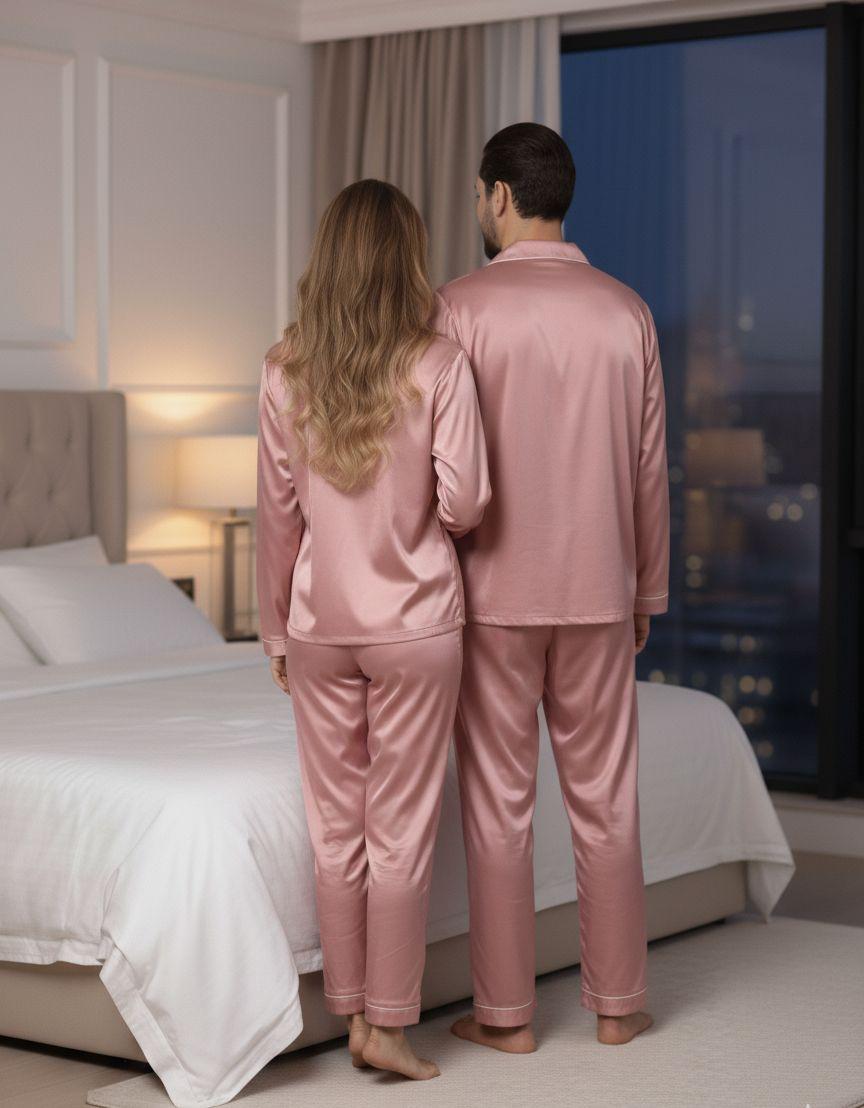 Couple Satin Pajama Set - Code 550