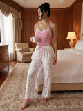 Floral Lace Cami Pajama Set Code 120