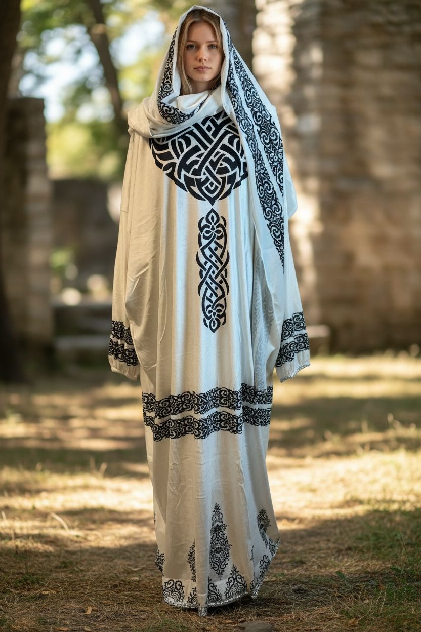 White Printed Esdal (Code 1086)