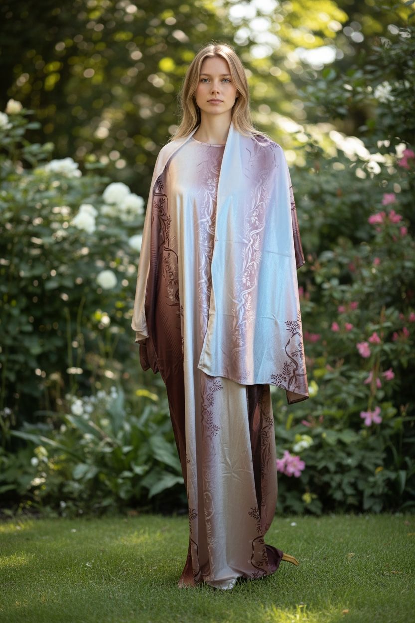 White Esdal with Mauve Side Panels (Code 1089)